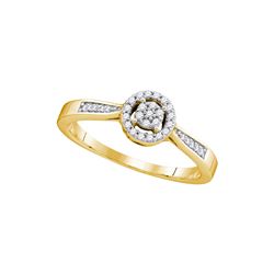 10kt Yellow Gold Womens Round Natural Diamond Cluster B