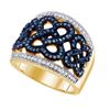 Image 1 : 10K Yellow-gold 0.51CT BLUE DIAMOND FASHION RING