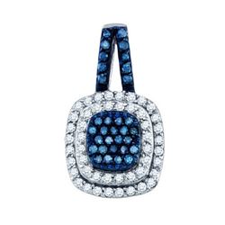 10K White-gold 0.50CTW BLUE DIAMOND FASHION PENDANT