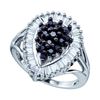 Image 1 : 925 Sterling Silver White 1.03CT DIAMOND CLUSTER RING