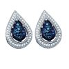 Image 1 : 10KT White Gold 0.40CTW BLUE DIAMOND FASHION EARRINGS