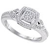 Image 1 : 10KT White Gold 0.20CTW DIAMOND MICRO-PAVE RING