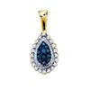 Image 1 : 10K Yellow-gold 0.17CT BLUE DIAMOND FASHION PENDANT