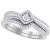 Image 1 : 10KT White Gold 0.33CTW DIAMOND 0.10CT-CPR BRIDAL SET