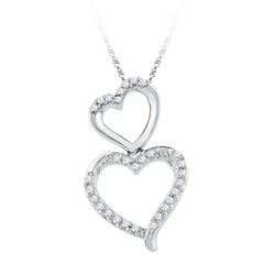 10KT White Gold 0.16CTW DIAMOND FASHION PENDANT