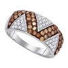 Image 1 : 10KT White Gold 0.90CTW COGNAC DIAMOND MICRO-PAVE RING