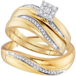 10K Yellow-gold 0.22CTW DIAMOND FASHION TRIO SET
