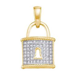 10KT Yellow Gold 0.12CTW DIAMOND MICRO PAVE PENDANT