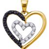 Image 1 : 14KT Yellow Gold 0.48CTW DIAMOND HEART PENDANT
