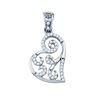 Image 1 : 10KT White Gold 0.15CTW DIAMOND HEART PENDANT