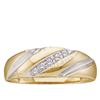 Image 1 : 10k Yellow Gold Round Channel-set Natural Diamond Mens