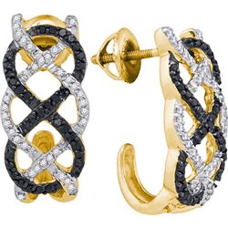 10K Yellow-gold 0.50CTW DIAMOND FASHION EARRINGS