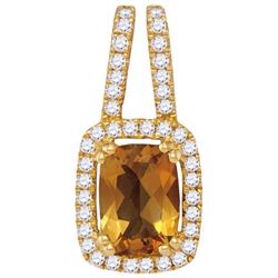 14KT Yellow Gold 0.18CTW-Diamond 0.65(MIN)CT CITRINE PE