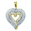 Image 1 : 10KT Yellow Gold 0.50CTW ROUND BAGGUETTE DIAMOND HEART