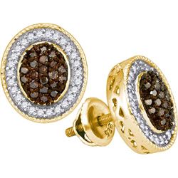 10K Yellow-gold 0.50CTW DIAMOND MICRO PAVE EARRING