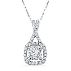 10KT White Gold 0.40CTW DIAMOND FASHION PENDANT