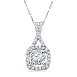 10KT White Gold 0.40CTW DIAMOND FASHION PENDANT