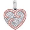 Image 1 : 10KT White Gold Two Tone 0.35CTW DIAMOND HEART PENDANT