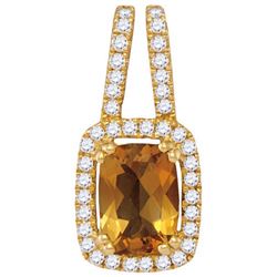 14KT Yellow Gold 0.18CTW-Diamond 0.65(MIN)CT CITRINE PE