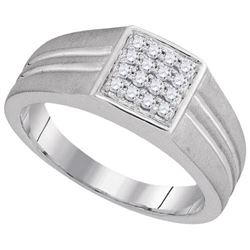 10KT White Gold 0.25CTW DIAMOND MENS FASHION RING