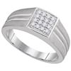 Image 1 : 10KT White Gold 0.25CTW DIAMOND MENS FASHION RING