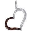 Image 1 : 10KT Rose Gold 0.33CTW RED DIAMOND HEART PENDANT