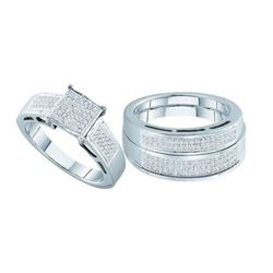 925 Sterling Silver White 0.60CTW DIAMOND MICRO PAVE TR