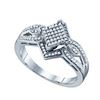 Image 1 : 10KT White Gold 0.25CTW DIAMOND LADIES MICRO PAVE RING