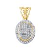 Image 1 : 10K Yellow-gold 0.20CTW DIAMOND OVAL MICRO PAVE PENDANT