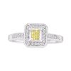 Image 1 : 14KT White Gold 0.25CTW DIAMOND LADIES RING WITH YELLOW