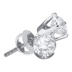 14KT White Gold 0.20CTW FINE ROUND DIAMOND EARRINGS