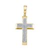 Image 1 : 10KT Yellow Gold 0.14CTW DIAMOND CROSS PENDANT