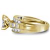 Image 2 : 10kt Yellow Gold Womens Princess Diamond Cluster Bridal