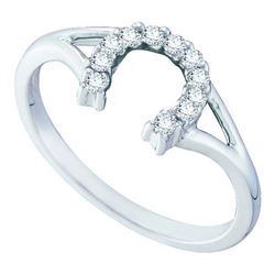 10K White-gold 0.10CTW DIAMOND FASHION RING