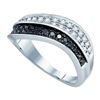 Image 1 : 10KT White Gold 0.33CT BLACK DIAMOND FASHION RING