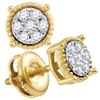 10kt Yellow Gold Womens Round Diamond Flower Cluster St