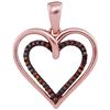 Image 1 : 10KT Rose Gold 0.10CTW DIAMOND HEART PENDANT