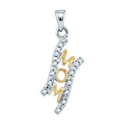 925 Sterling Silver White Two Tone 0.11CT DIAMOND MOM P