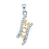 Image 1 : 925 Sterling Silver White Two Tone 0.11CT DIAMOND MOM P