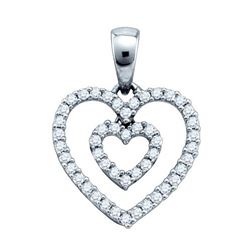 10KT White Gold 0.16CTW DIAMOND FASHION HEART PENDANT