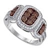 Image 1 : 10KT White Gold 0.33CTW COGNAC DIAMOND MICRO-PAVE RING