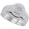 Image 1 : 10KT White Gold 0.50CTW DIAMOND MICRO-PAVE BRIDAL RING