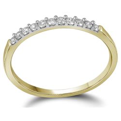 14kt Yellow Gold Womens Round Diamond Band Wedding Anni