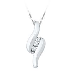 10KT White Gold 0.15CTW DIAMOND FASHION PENDANT