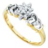 Image 1 : 10KT Yellow Gold 0.10CTW DIAMOND LADIES CLUSTER RING
