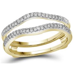 14kt Yellow Gold Womens Natural Diamond Ring Guard Wrap