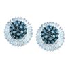 Image 1 : 10KT White Gold 1.0CT BLUE DIAMOND FASHION EARRING
