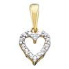 Image 1 : 10KT Yellow Gold 0.01CTW ROUND DIAMOND HEART LADIES PEN