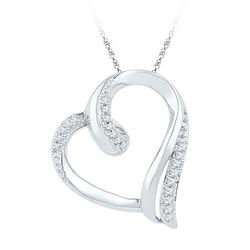 10KT White Gold 0.10CTW DIAMOND FASHION PENDANT