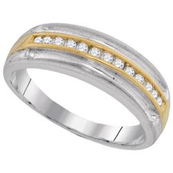 10KT White Gold Two Tone 0.27CTW DIAMOND MENS FASHION B